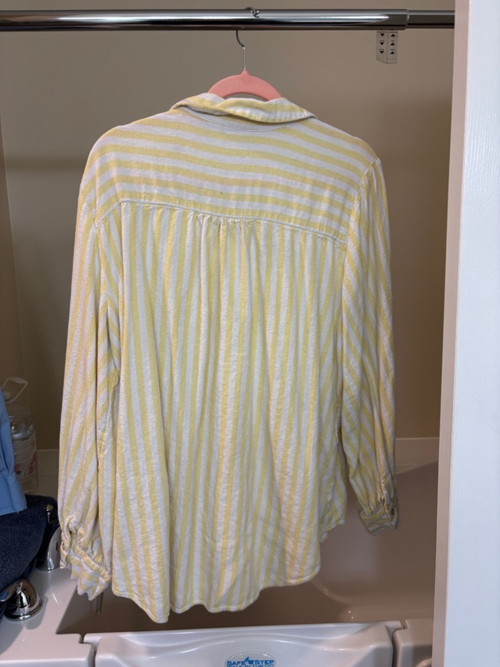 LC Lauren Conrad Yellow and White Striped Button-Up Top - Picture 2 of 3